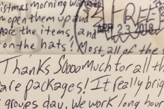 Military thank you letter received