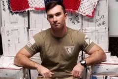 Military member made a throne out of care packages