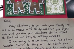 Military thank you letter received