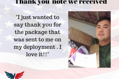 Military thank you letter received