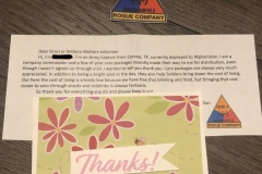 Military thank you letter received